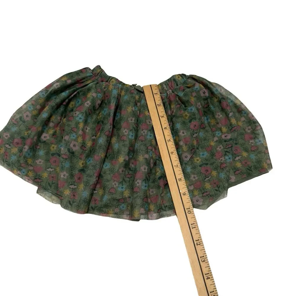 Girls Kids Toddler 2022 Peppa Pig Skirt Size 3T Floral Green Ruffled Layered